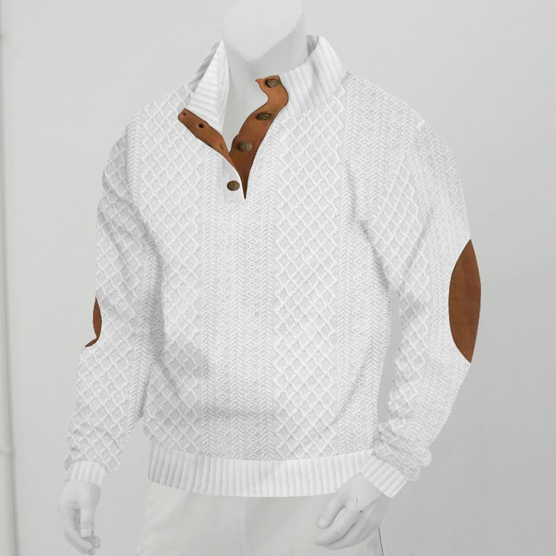Stand Collar Long Sleeve Jacquard Knitted Pullover Sweater | Luxury Home Accessories | Heulog Glow