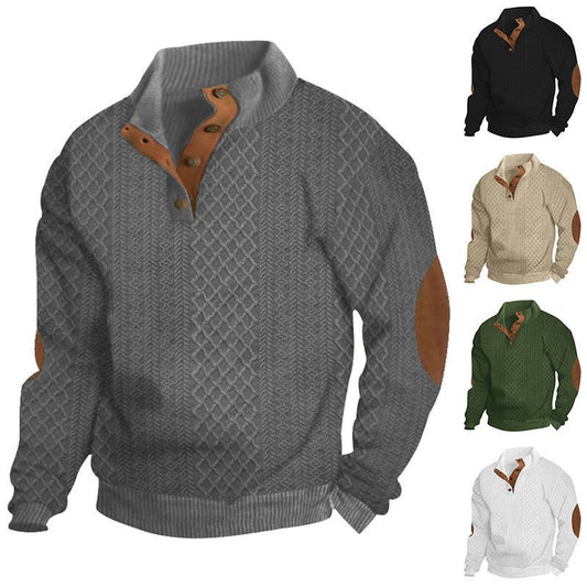 Stand Collar Long Sleeve Jacquard Knitted Pullover Sweater | Luxury Home Accessories | Heulog Glow