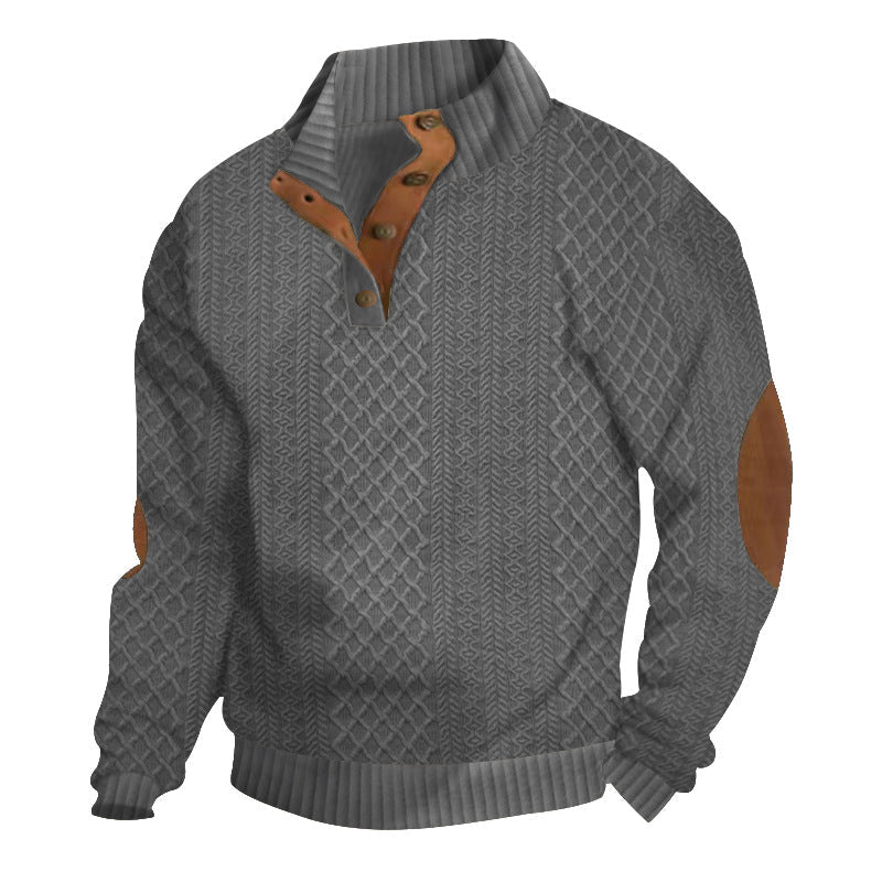 Stand Collar Long Sleeve Jacquard Knitted Pullover Sweater | Luxury Home Accessories | Heulog Glow