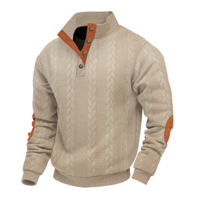 Stand Collar Long Sleeve Jacquard Knitted Pullover Sweater | Luxury Home Accessories | Heulog Glow