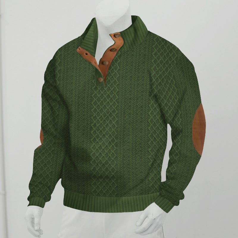 Stand Collar Long Sleeve Jacquard Knitted Pullover Sweater | Luxury Home Accessories | Heulog Glow