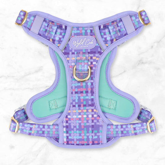 Step & Switch® Dog Harness: Belgravia Sugarplum | Luxury Home Accessories | Heulog Glow