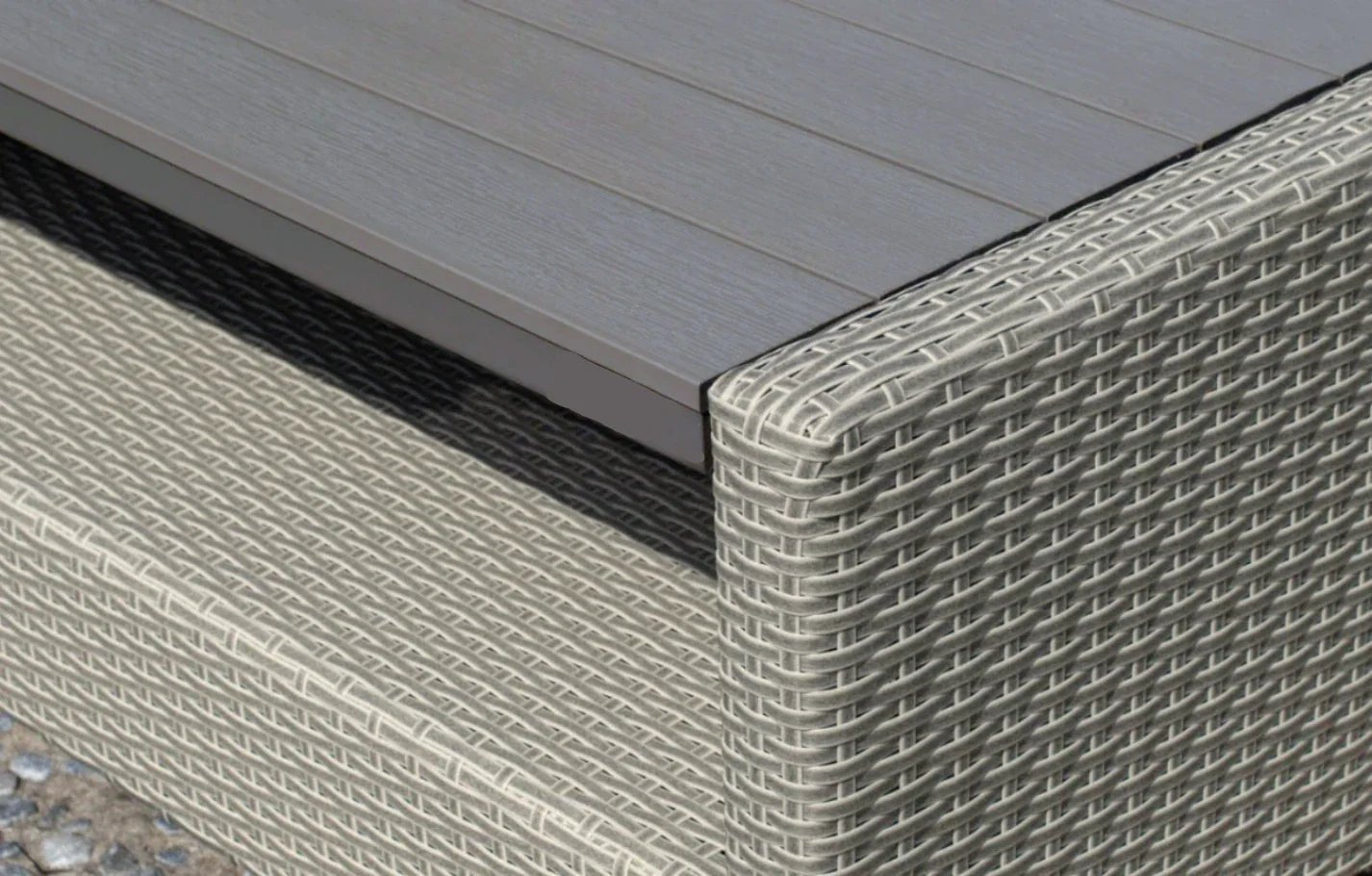 Stockholm Rattan Grey 4 Seater Garden Chaise Lounge & Armchair Set | Luxury Home Accessories | Heulog Glow