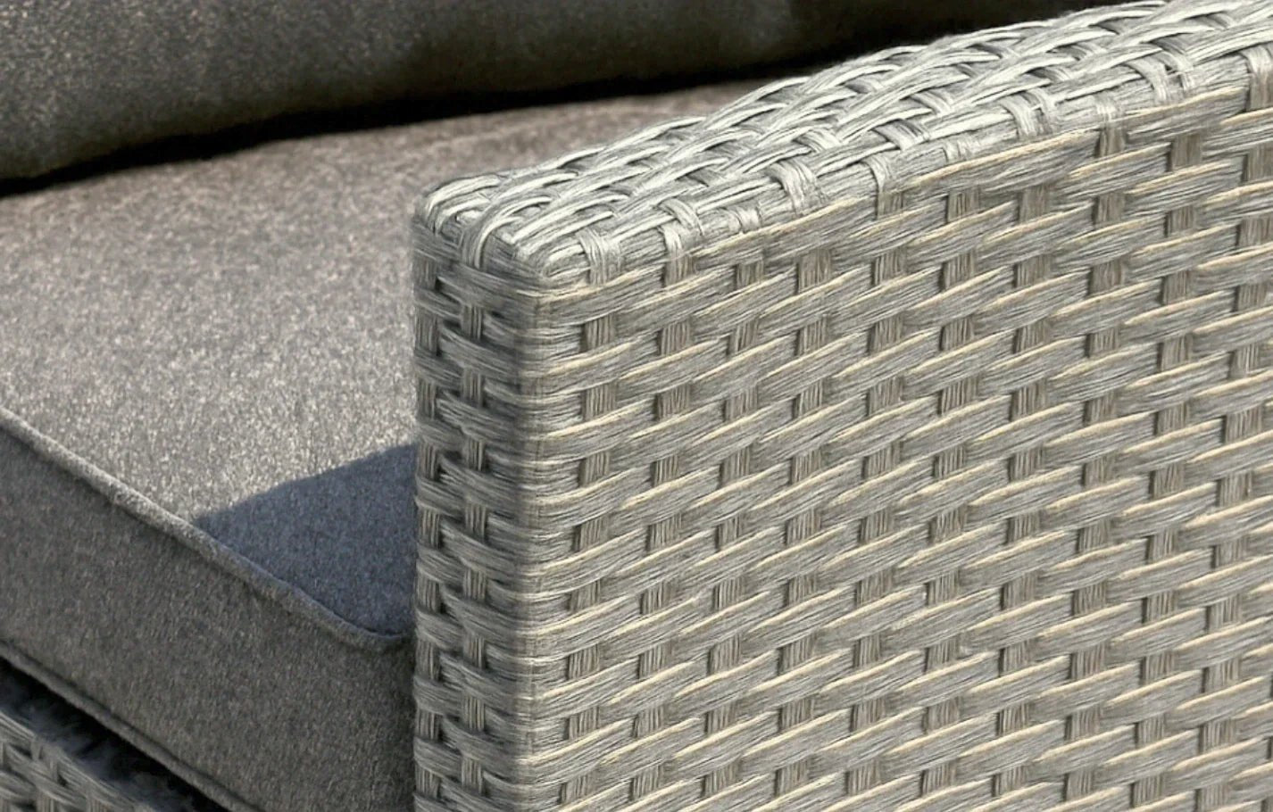 Stockholm Rattan Grey 4 Seater Garden Chaise Lounge & Armchair Set | Luxury Home Accessories | Heulog Glow