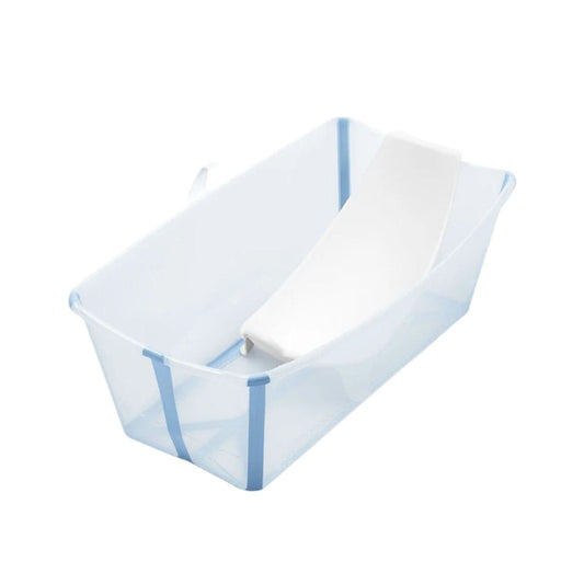 Stokke Flexi Bath Baby Bath & Flexi Bath Newborn Support Bundle - Ocean Blue | Luxury Home Accessories | Heulog Glow