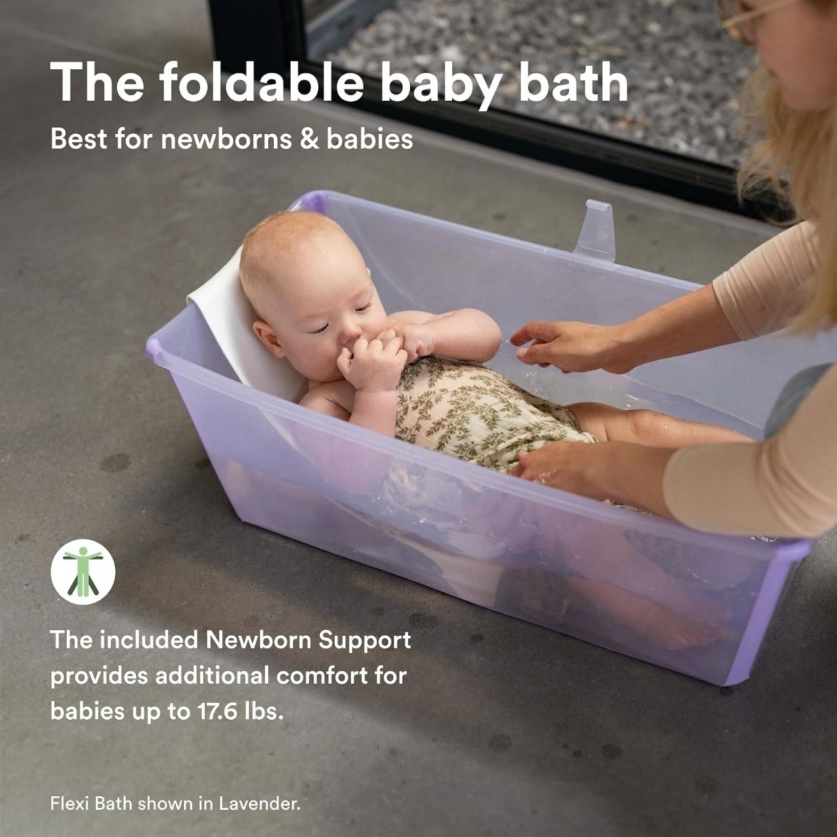 Stokke Flexi Bath Baby Bath & Flexi Bath Newborn Support Bundle - Ocean Blue | Luxury Home Accessories | Heulog Glow