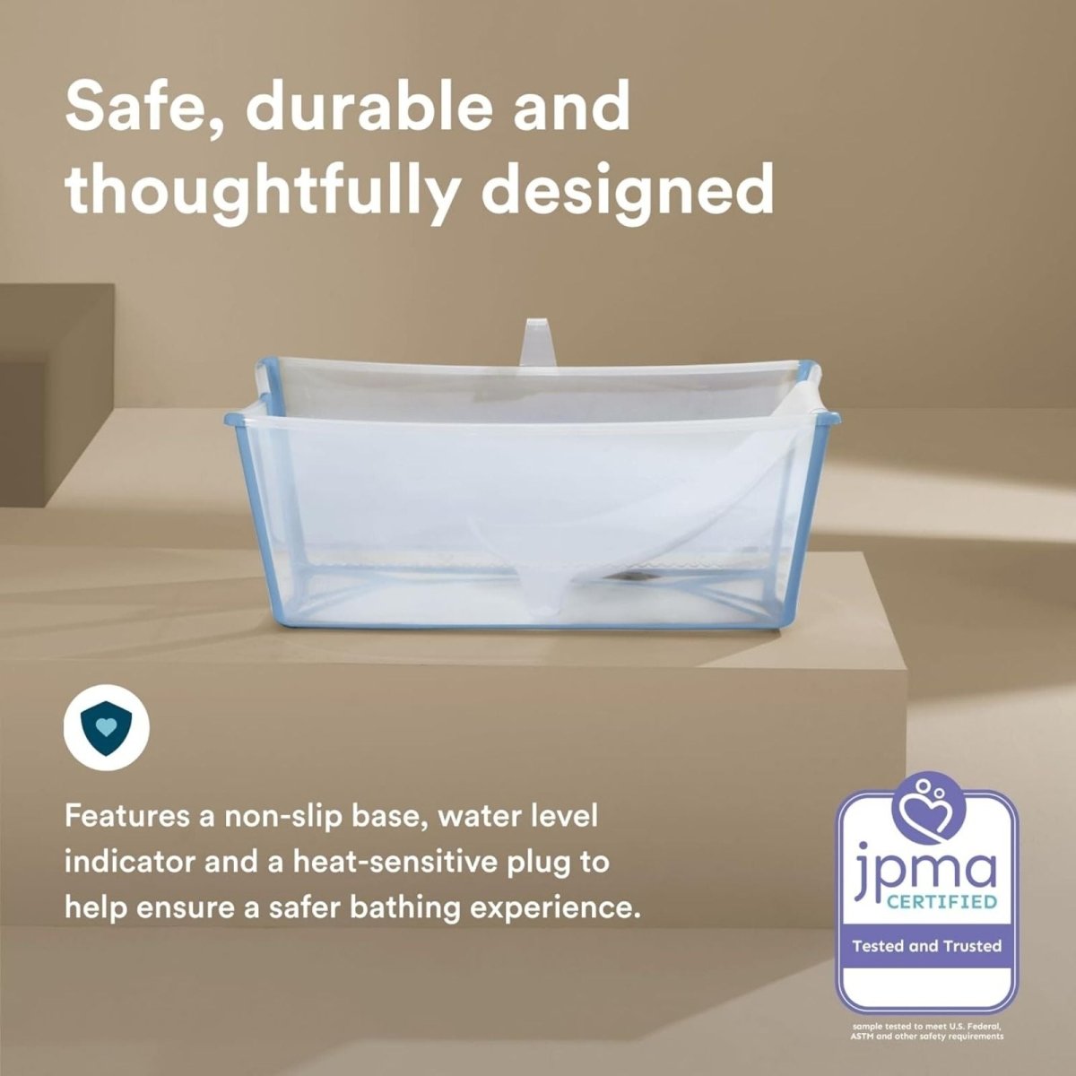 Stokke Flexi Bath Baby Bath & Flexi Bath Newborn Support Bundle - Ocean Blue | Luxury Home Accessories | Heulog Glow