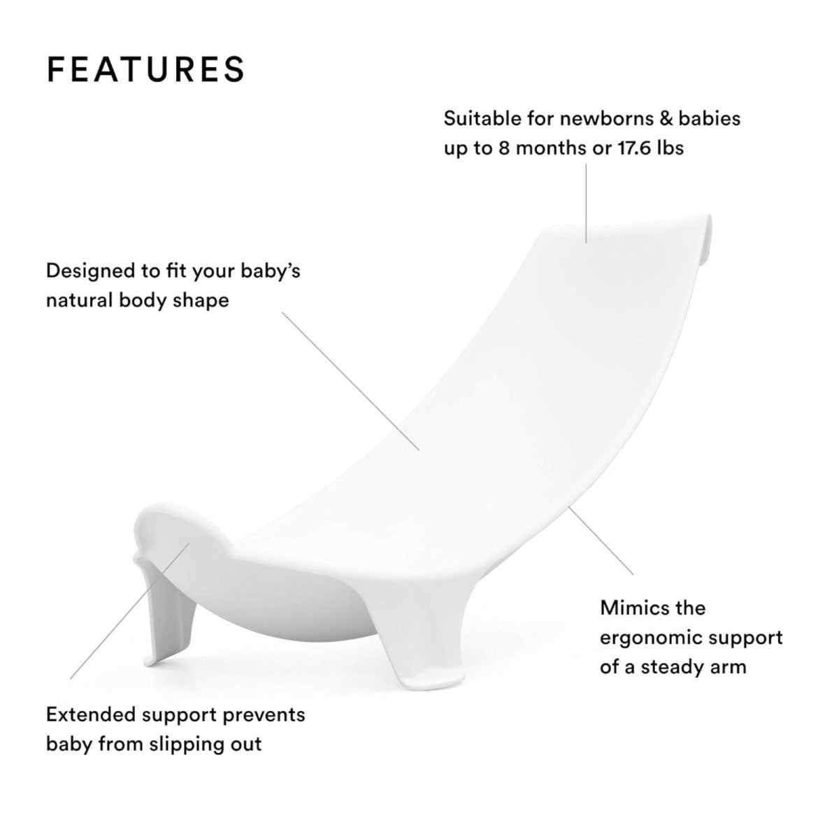 Stokke Flexi Bath Baby Support - White | Luxury Home Accessories | Heulog Glow