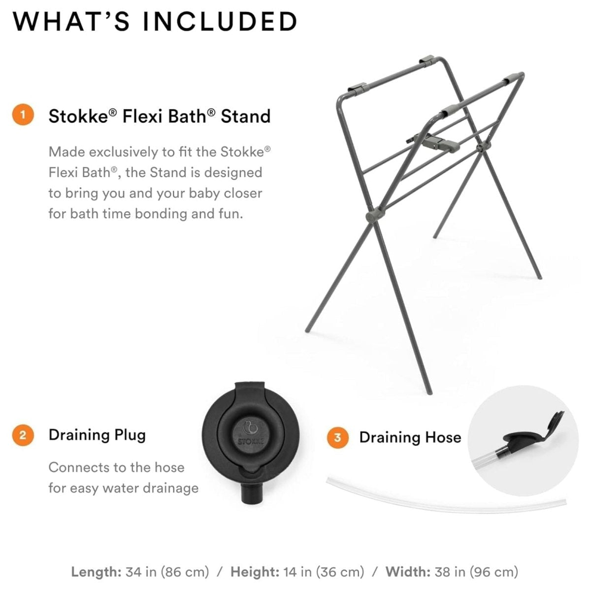 Stokke Flexi Bath Flexi Stand - Grey | Luxury Home Accessories | Heulog Glow