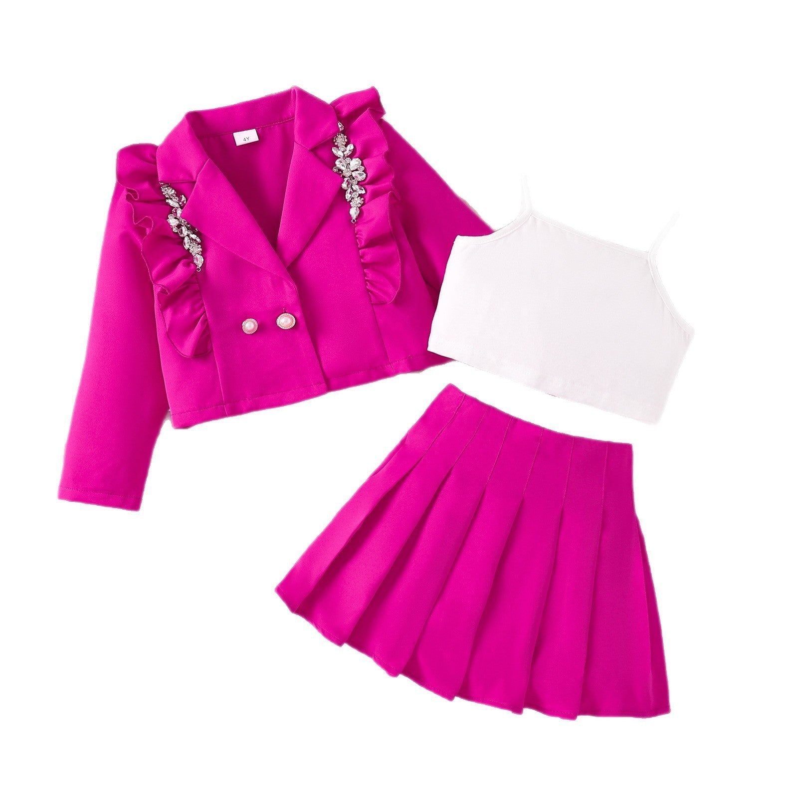 Strappy Tank Top Pleated Skirt Three-piece Set | Luxury Home Accessories | Heulog Glow