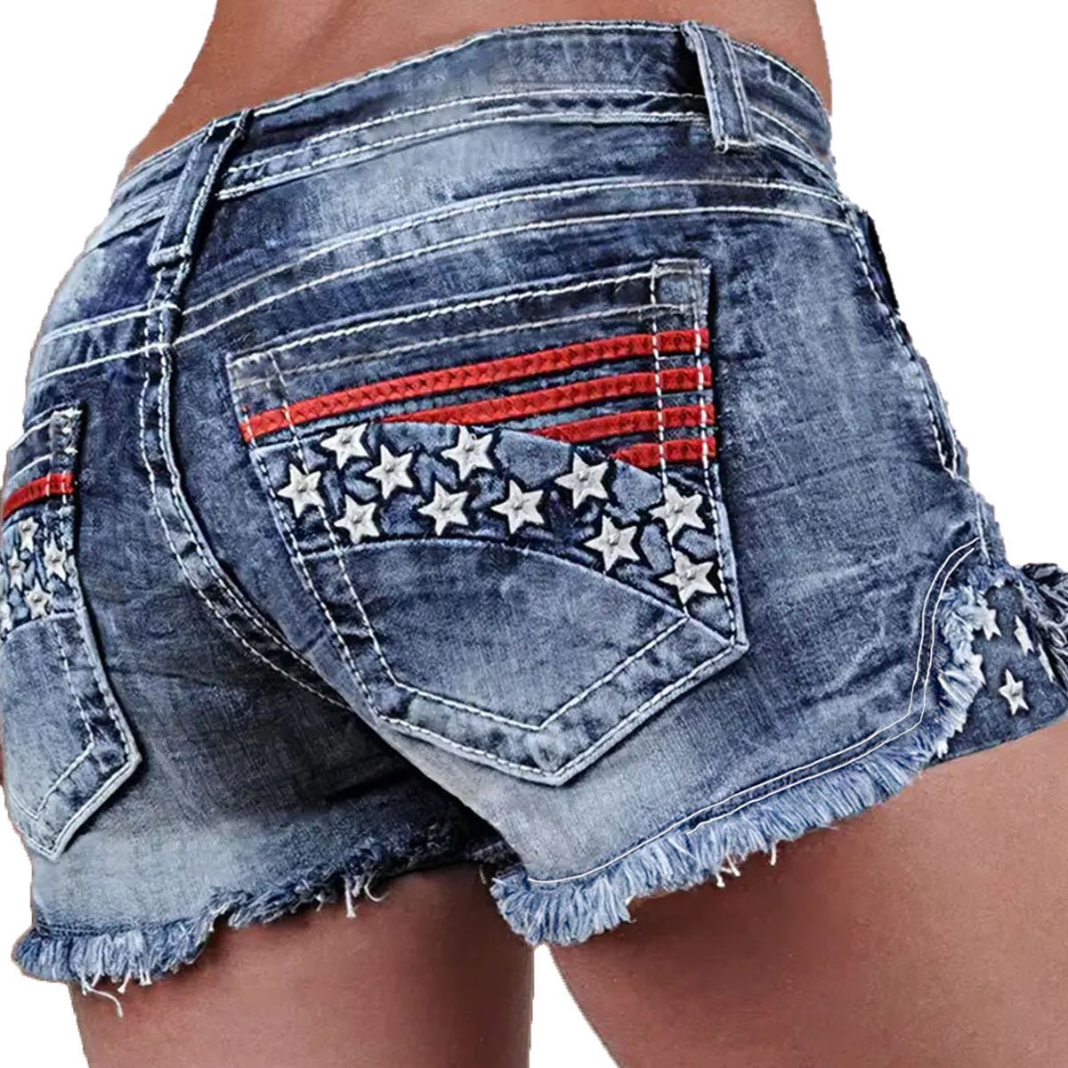 Stretchy Patchwork Embroidered Ripped Denim Shorts | Luxury Home Accessories | Heulog Glow
