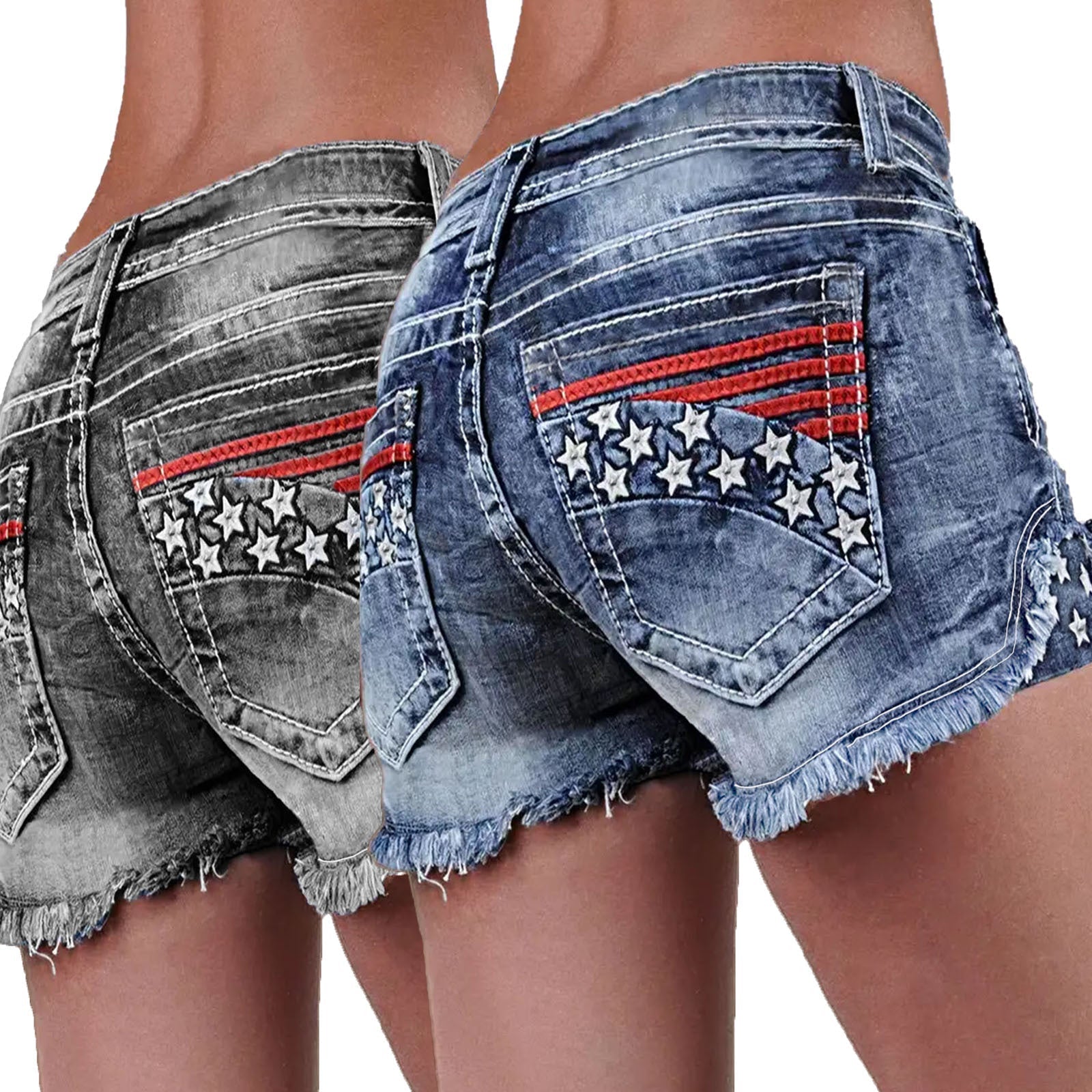 Stretchy Patchwork Embroidered Ripped Denim Shorts | Luxury Home Accessories | Heulog Glow