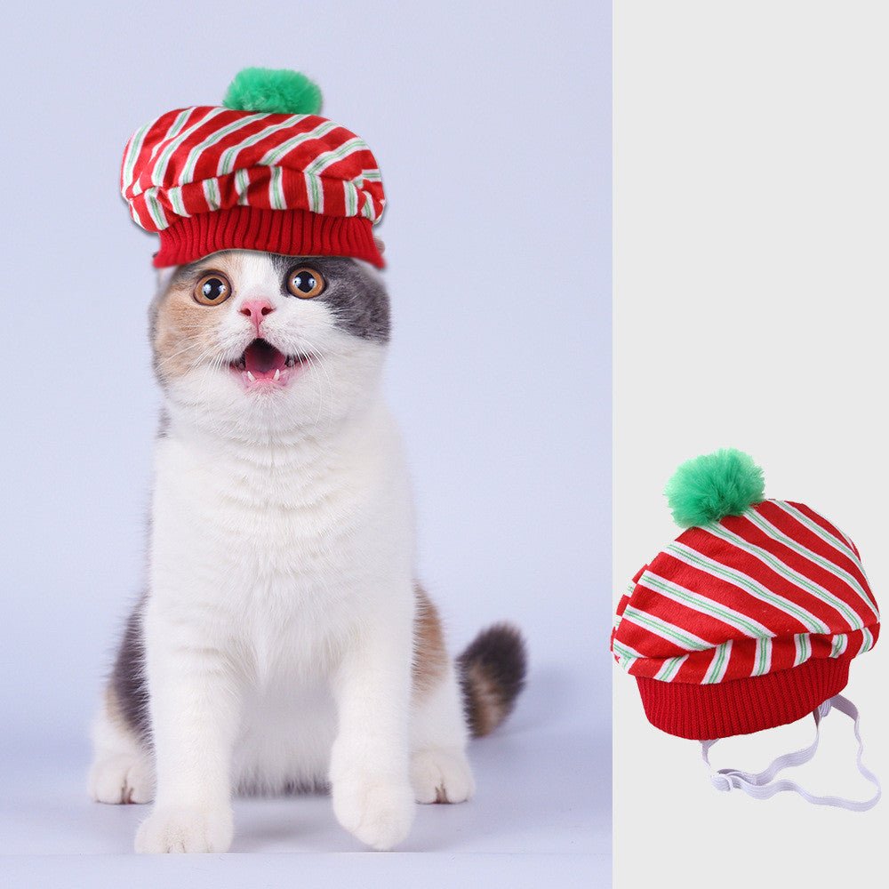 Striped Hat Headgear Cat Ornaments Cat Headgear With Ears | Luxury Home Accessories | Heulog Glow