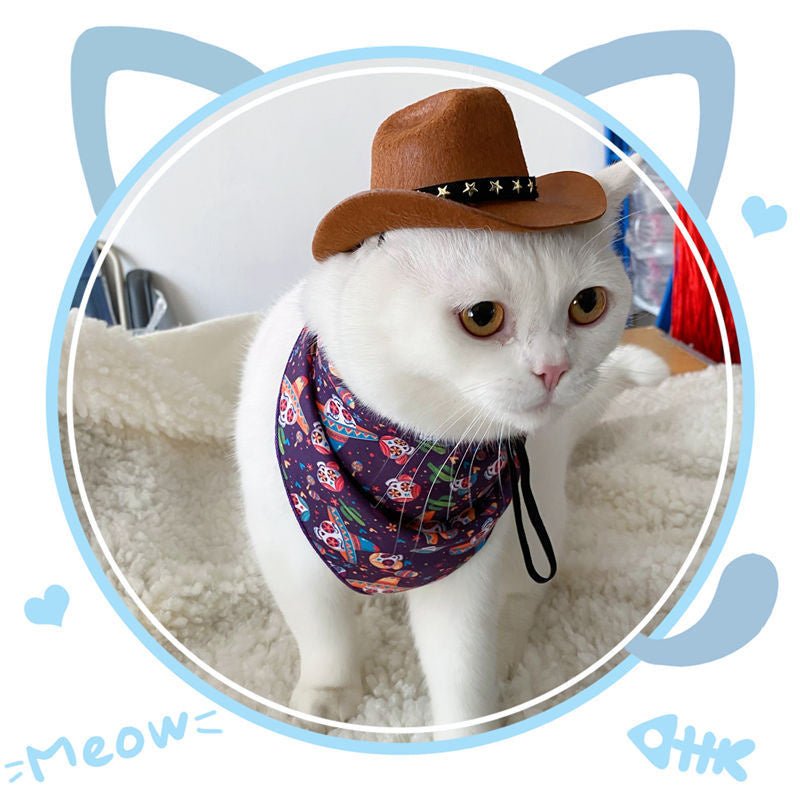 Stylish Pets Cat Cowboy Hat Star Hats For Cats Dogs Soft Adjustable Caps Street Parties Photo Shoots Universal Props Clothing | Luxury Home Accessories | Heulog Glow