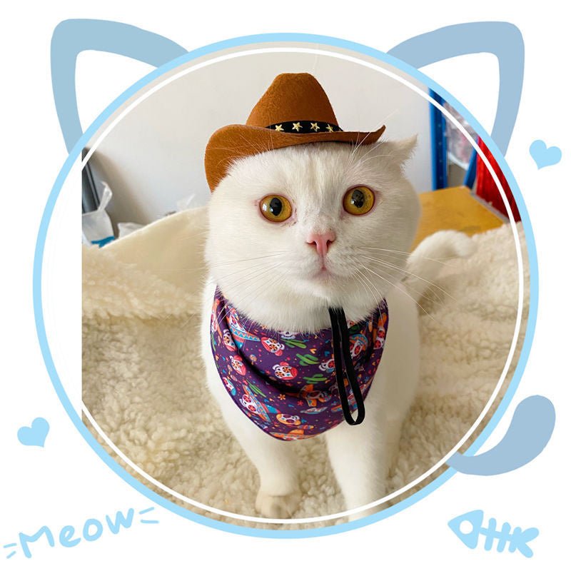 Stylish Pets Cat Cowboy Hat Star Hats For Cats Dogs Soft Adjustable Caps Street Parties Photo Shoots Universal Props Clothing | Luxury Home Accessories | Heulog Glow