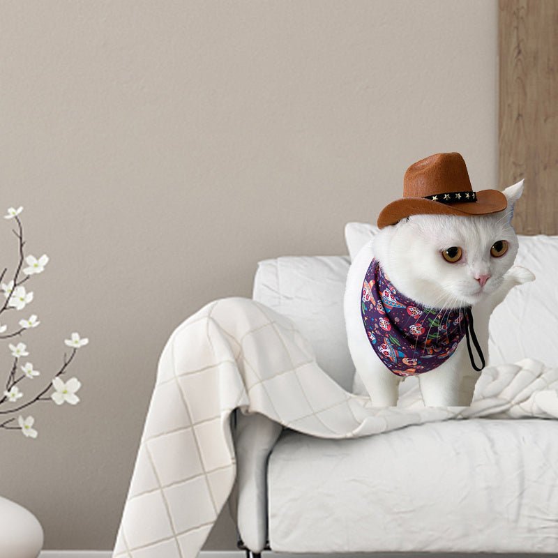 Stylish Pets Cat Cowboy Hat Star Hats For Cats Dogs Soft Adjustable Caps Street Parties Photo Shoots Universal Props Clothing | Luxury Home Accessories | Heulog Glow