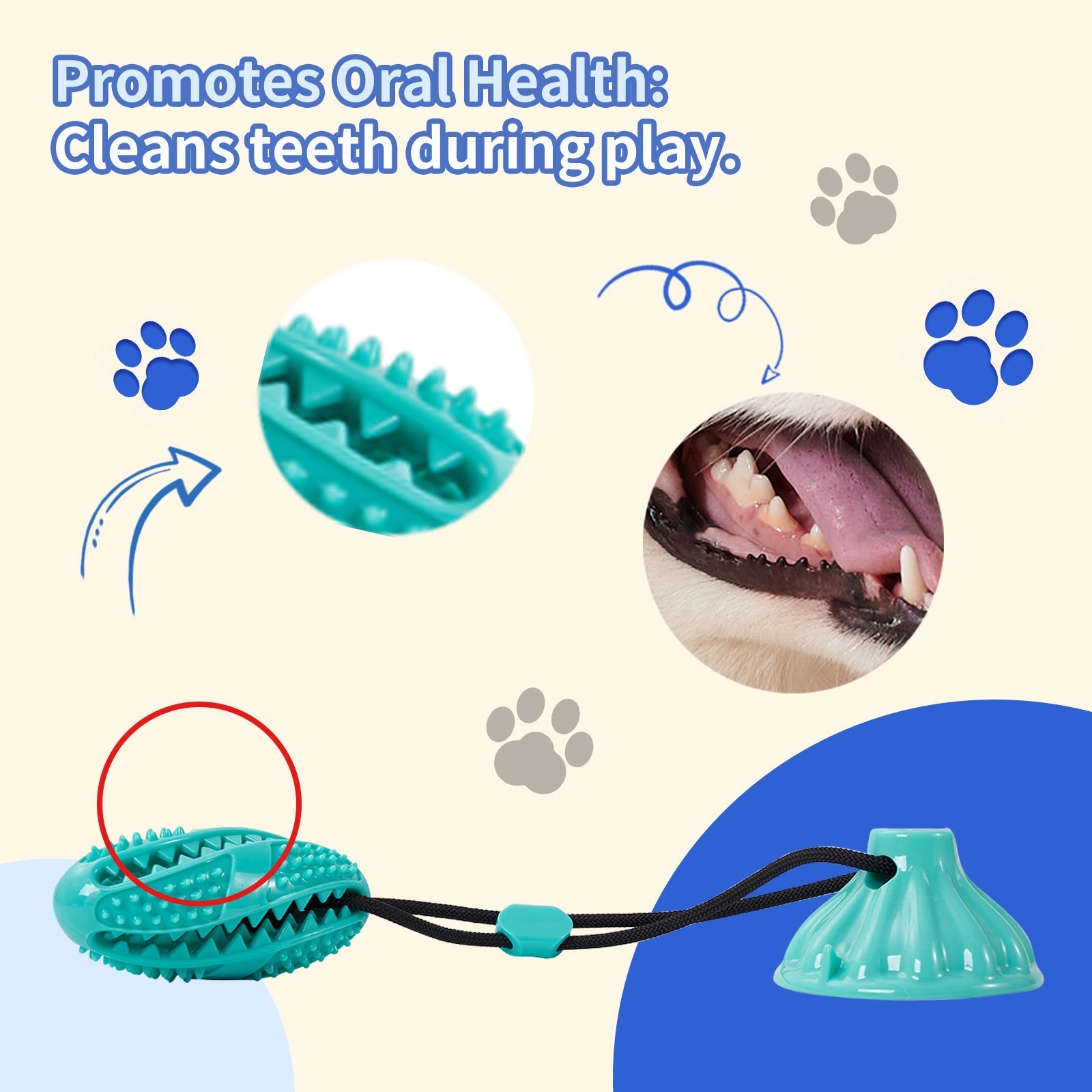 Suction Cup Pull Rope Leaking Pet Toy Ball Tpr Molar Teeth Cleaning Vent Ball Dog Toy Ball | Luxury Home Accessories | Heulog Glow
