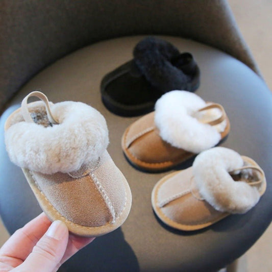 Suede Fleece-lined Cotton Shoes For Children's Walking | Luxury Home Accessories | Heulog Glow
