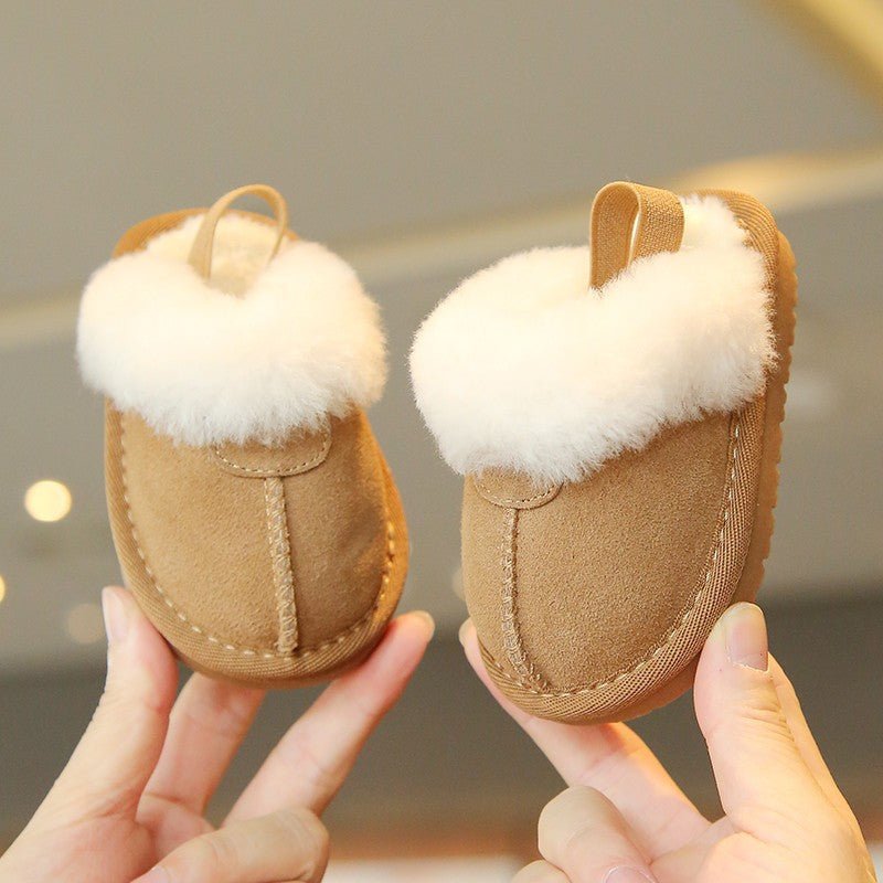 Suede Fleece-lined Cotton Shoes For Children's Walking | Luxury Home Accessories | Heulog Glow