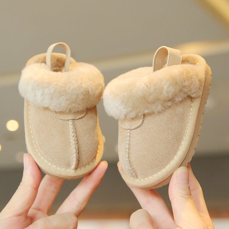 Suede Fleece-lined Cotton Shoes For Children's Walking | Luxury Home Accessories | Heulog Glow