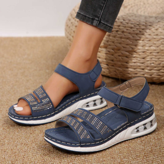 Summer Rhinestone Wedges Sandals Casual Sports Air Cushion Bottom Beach Shoes For Women Roman Sandals | Luxury Home Accessories | Heulog Glow