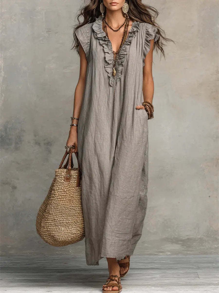 Summer Ruffle Dress With Pockets Women's Spring Elegant Casual Sleeveless A-Line Shift Dresses | Luxury Home Accessories | Heulog Glow