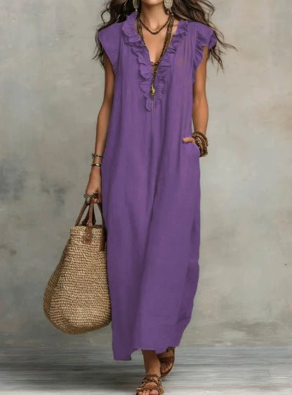 Summer Ruffle Dress With Pockets Women's Spring Elegant Casual Sleeveless A-Line Shift Dresses | Luxury Home Accessories | Heulog Glow