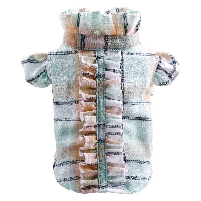 Summer Thin Pet Clothes Cat Clothes Wood Ear Check Shirt | Luxury Home Accessories | Heulog Glow