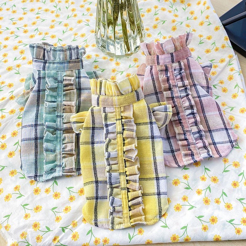 Summer Thin Pet Clothes Cat Clothes Wood Ear Check Shirt | Luxury Home Accessories | Heulog Glow