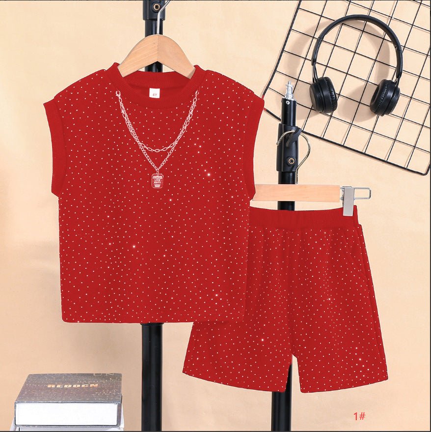 Summer Trendy Sleeveless Vest Boys' Outfit With Starry Sky And Sparkling Rhinestones | Luxury Home Accessories | Heulog Glow