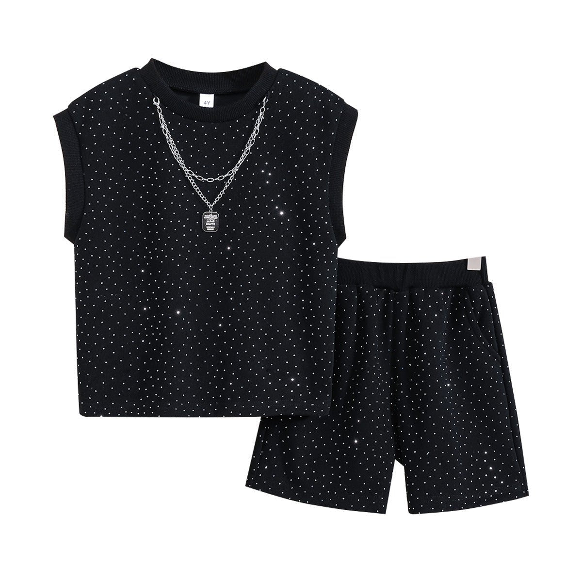 Summer Trendy Sleeveless Vest Boys' Outfit With Starry Sky And Sparkling Rhinestones | Luxury Home Accessories | Heulog Glow