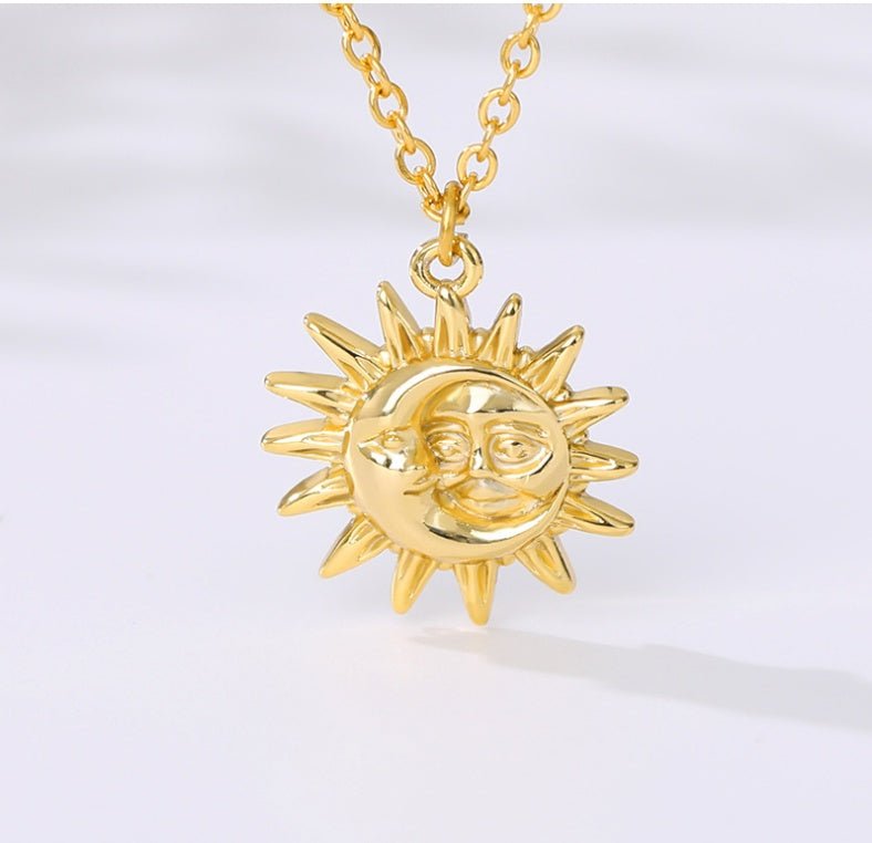Sun Pendant Necklace Women Gold Plated 18K | Luxury Home Accessories | Heulog Glow