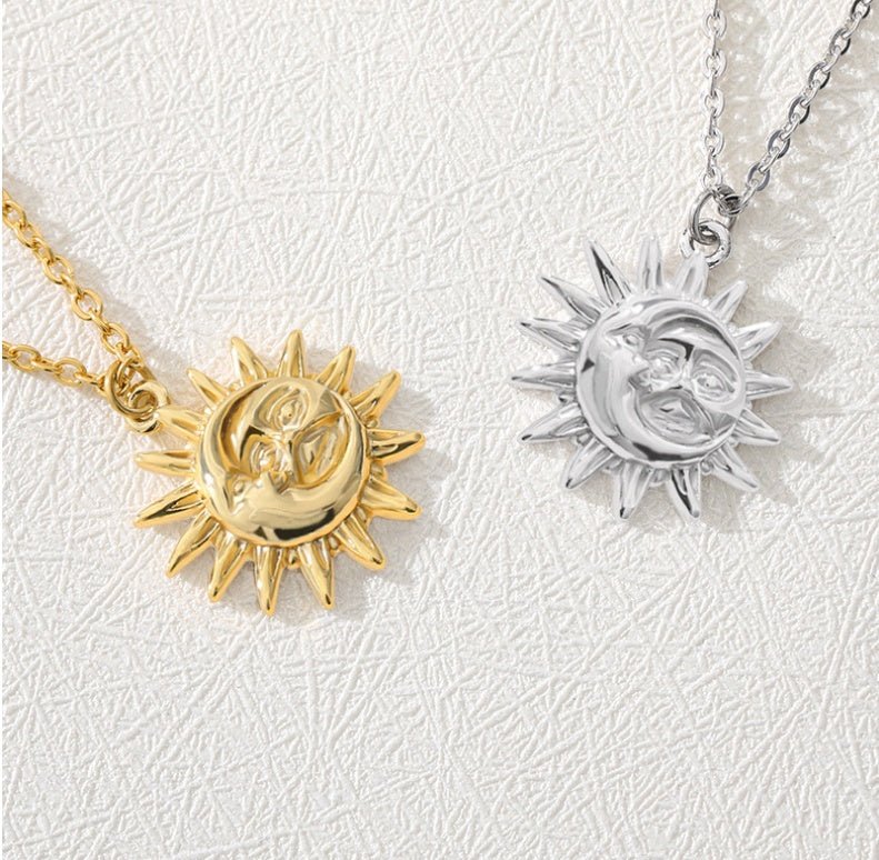 Sun Pendant Necklace Women Gold Plated 18K | Luxury Home Accessories | Heulog Glow