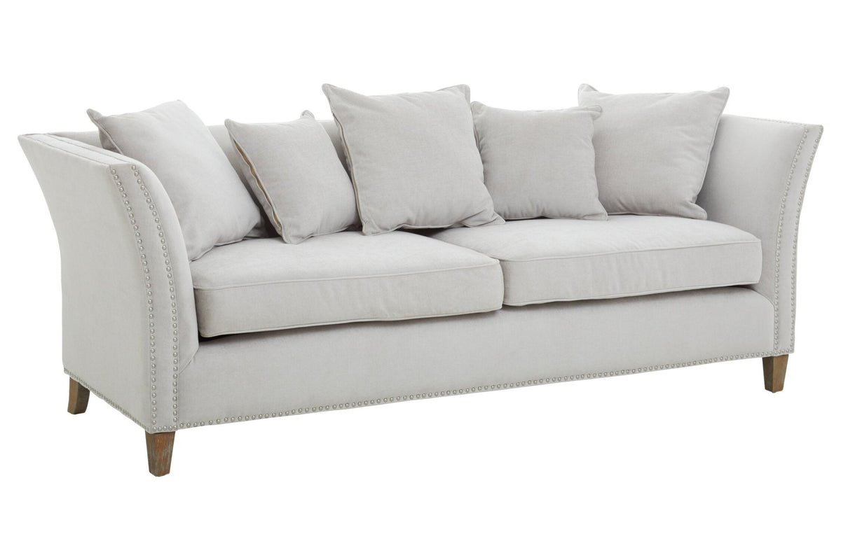 Sutton Three Seat Grey Fabric Sofa | Luxury Home Accessories | Heulog Glow