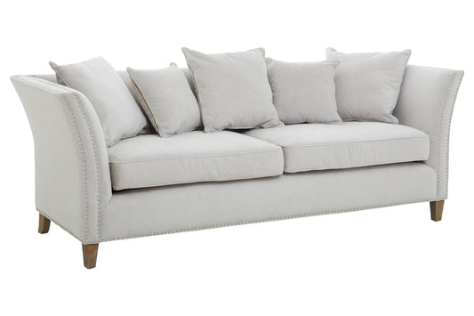 Sutton Three Seat Grey Fabric Sofa | Luxury Home Accessories | Heulog Glow