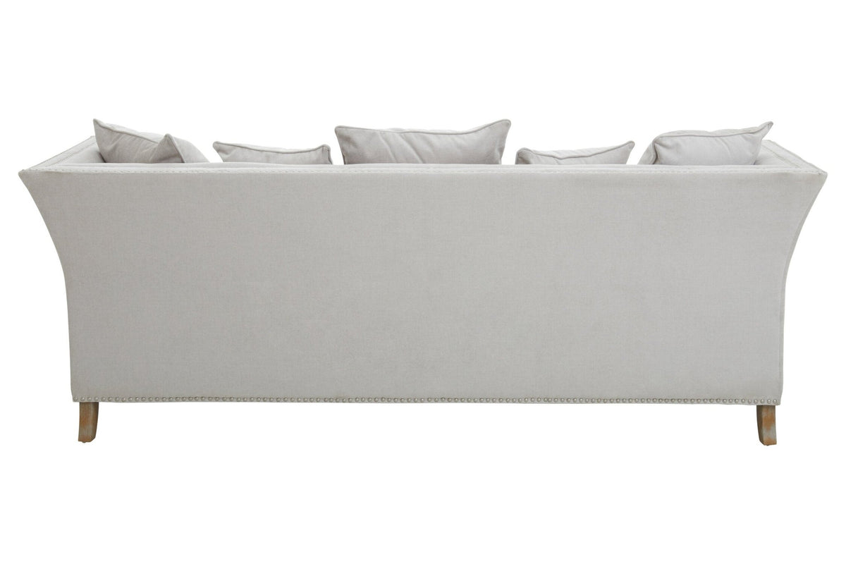 Sutton Three Seat Grey Fabric Sofa | Luxury Home Accessories | Heulog Glow