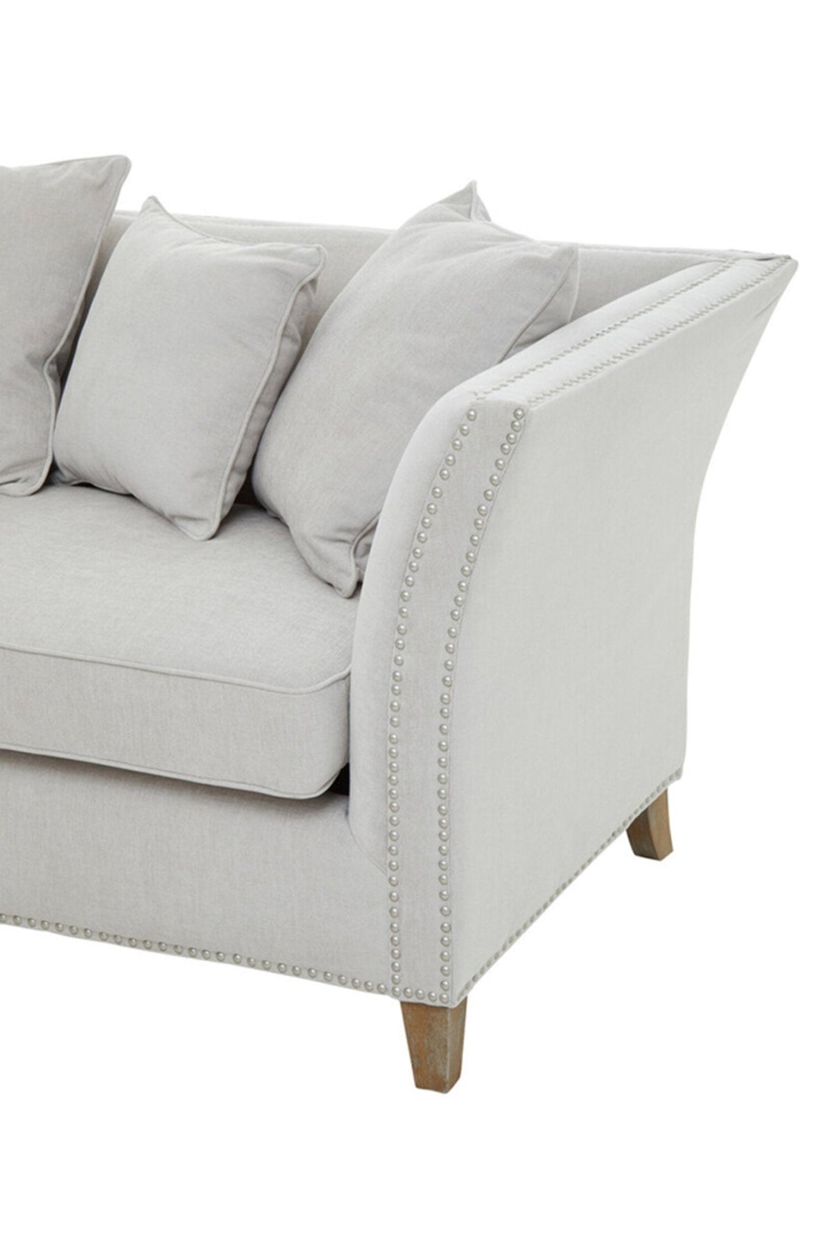 Sutton Three Seat Grey Fabric Sofa | Luxury Home Accessories | Heulog Glow