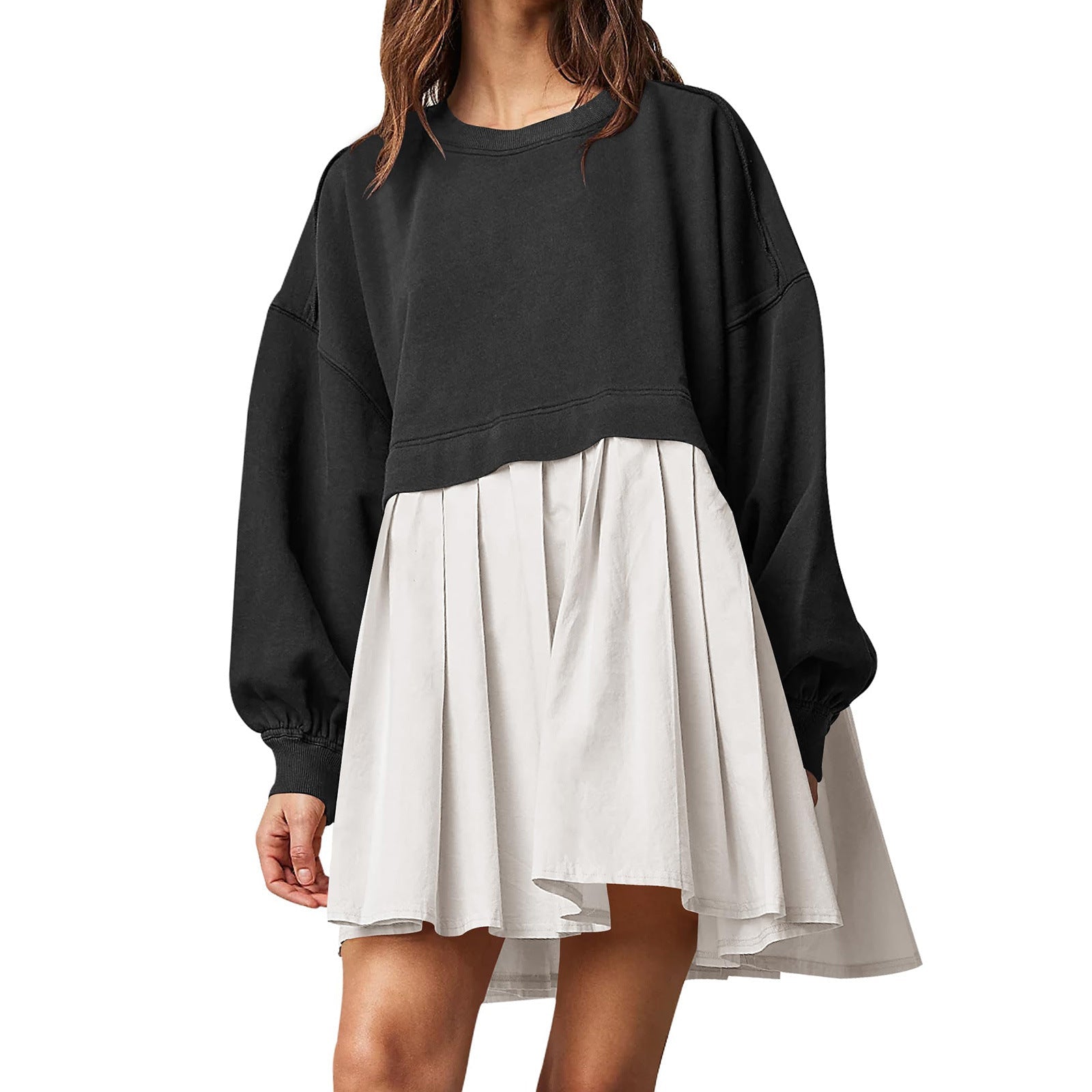 Sweater Dress Loose Long Sleeve Crewneck Pullover Tops Relaxed Fit Sweatshirts Short Dress Autumn And Winter | Luxury Home Accessories | Heulog Glow