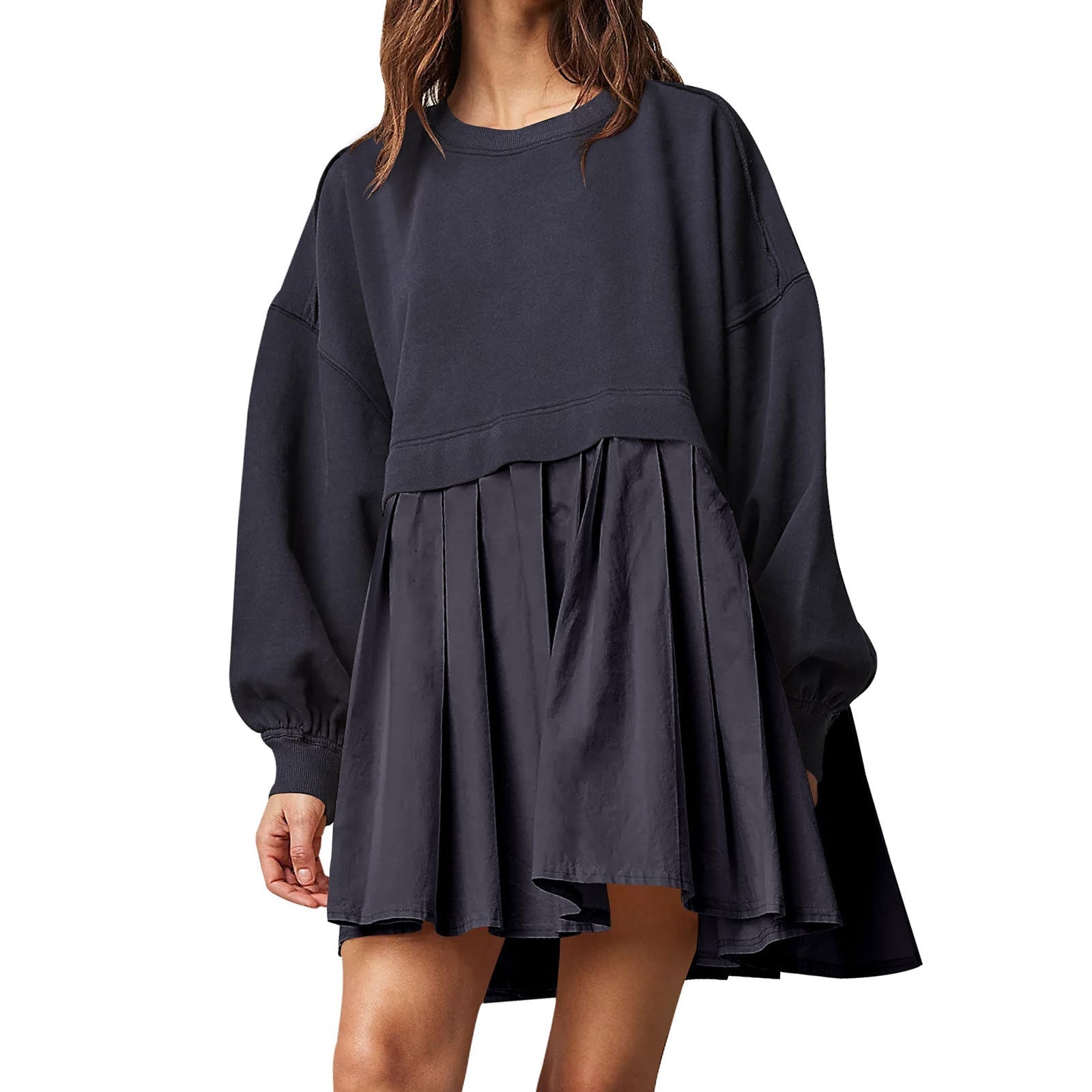 Sweater Dress Loose Long Sleeve Crewneck Pullover Tops Relaxed Fit Sweatshirts Short Dress Autumn And Winter | Luxury Home Accessories | Heulog Glow