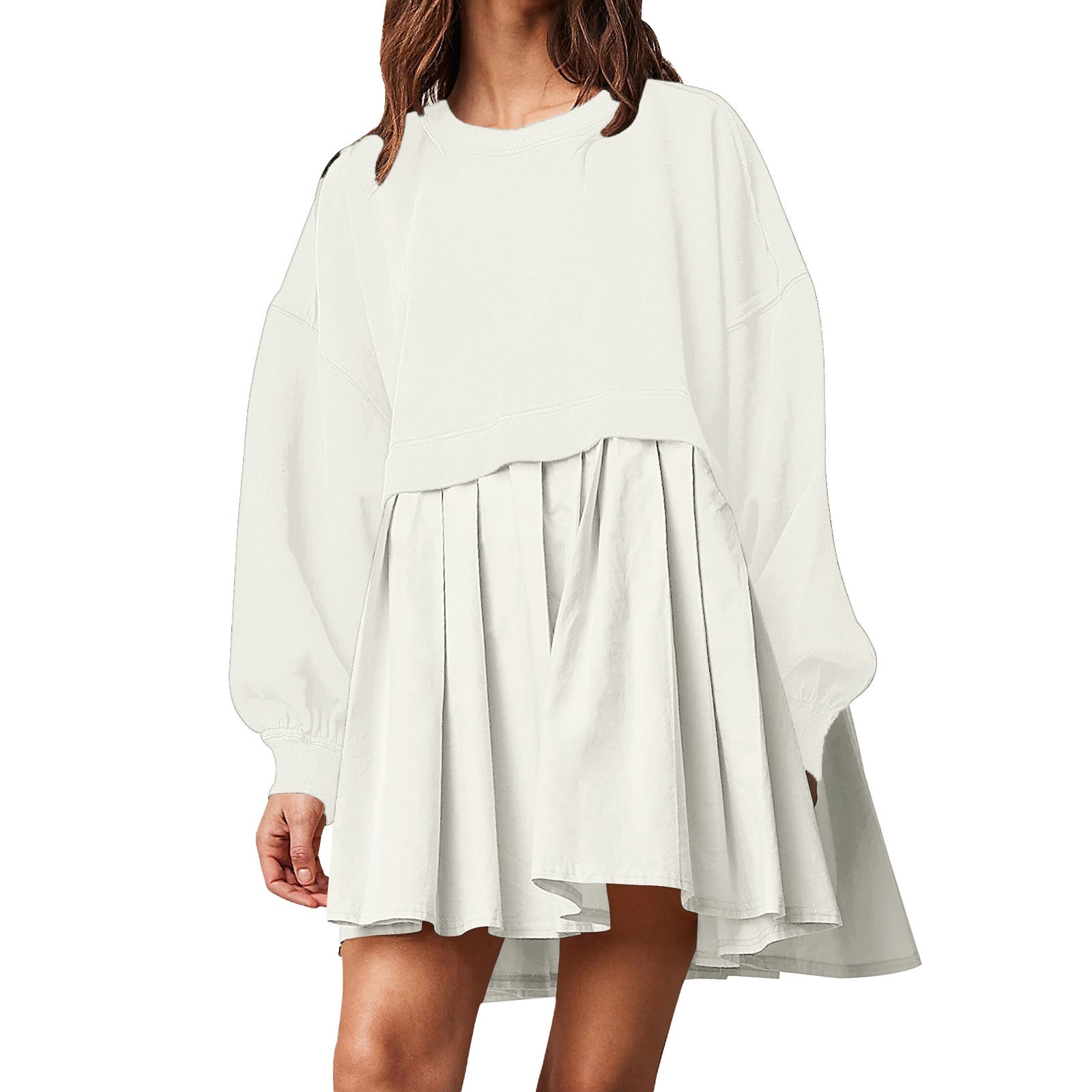 Sweater Dress Loose Long Sleeve Crewneck Pullover Tops Relaxed Fit Sweatshirts Short Dress Autumn And Winter | Luxury Home Accessories | Heulog Glow