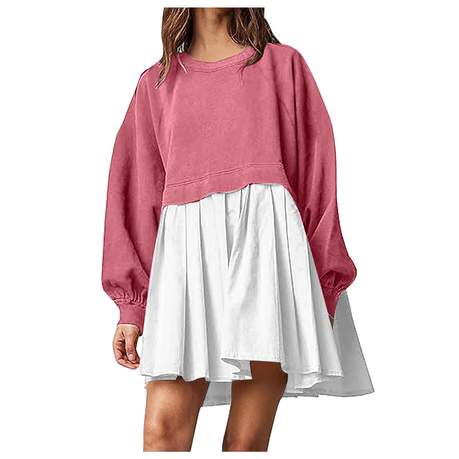 Sweater Dress Loose Long Sleeve Crewneck Pullover Tops Relaxed Fit Sweatshirts Short Dress Autumn And Winter | Luxury Home Accessories | Heulog Glow