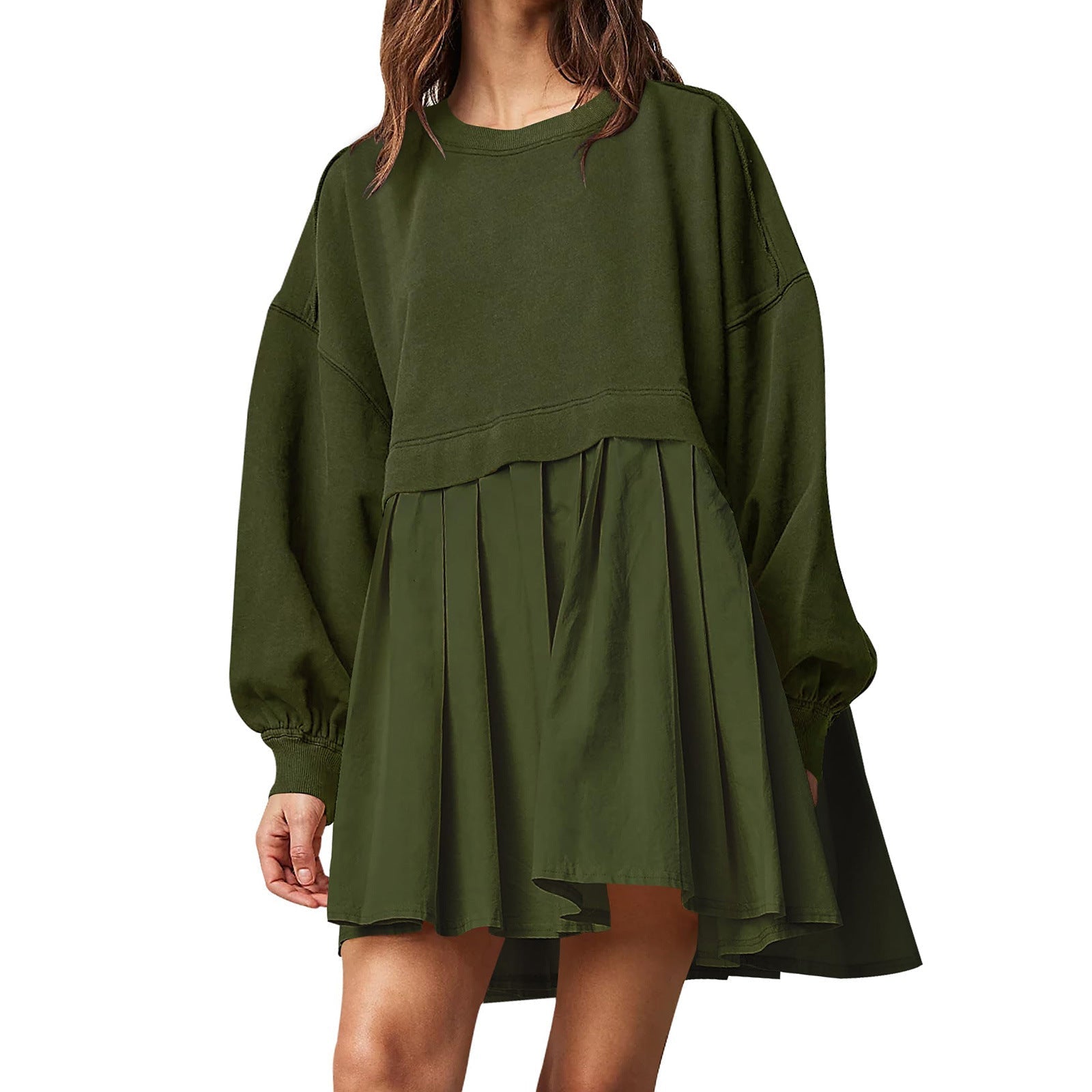 Sweater Dress Loose Long Sleeve Crewneck Pullover Tops Relaxed Fit Sweatshirts Short Dress Autumn And Winter | Luxury Home Accessories | Heulog Glow