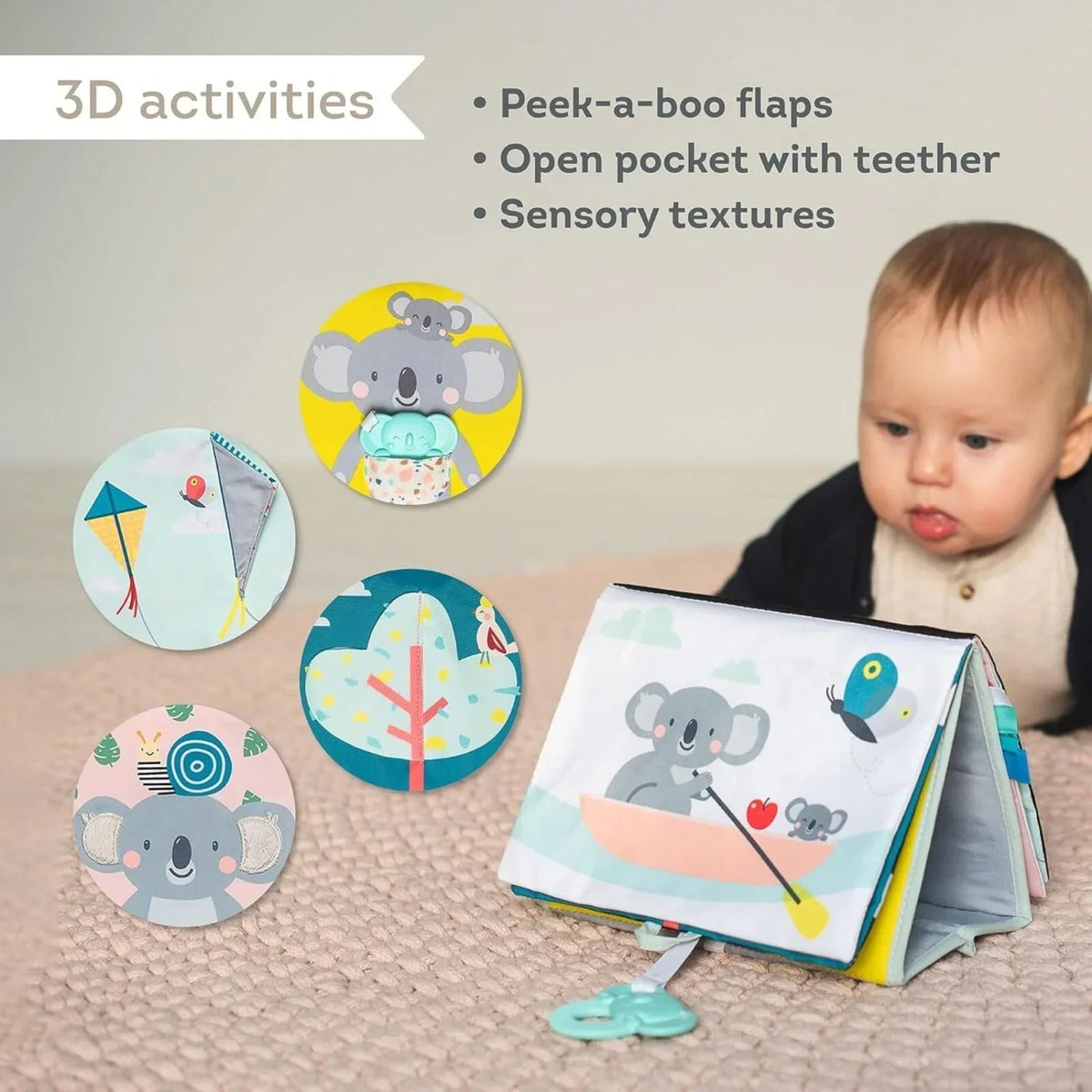 Taf Toys Kimmy Koala Tummy Time Book | Luxury Home Accessories | Heulog Glow
