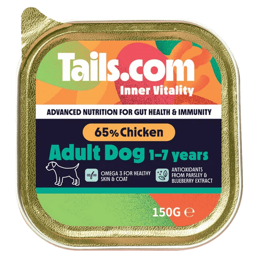 Tails.com Inner Vitality Adult Chicken Alu Tray 150g | Luxury Home Accessories | Heulog Glow