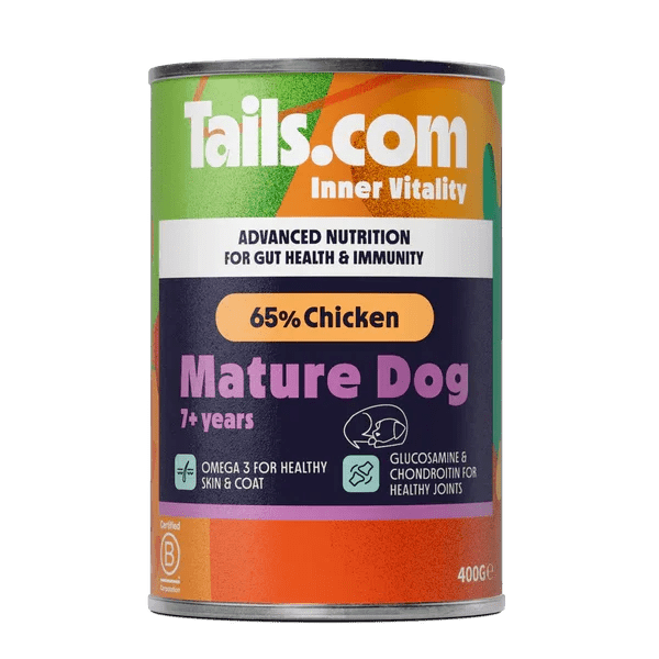 Tails.com Inner Vitality Mature Chicken Can 400g | Luxury Home Accessories | Heulog Glow