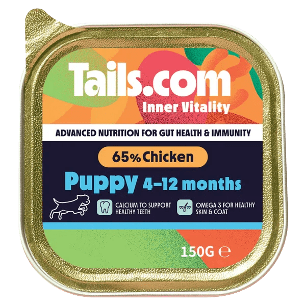 Tails.com Inner Vitality Puppy Chicken Alu Tray 150g | Luxury Home Accessories | Heulog Glow