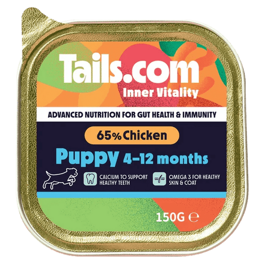 Tails.com Inner Vitality Puppy Chicken Alu Tray 150g | Luxury Home Accessories | Heulog Glow
