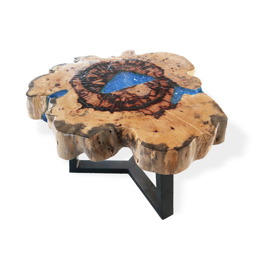 Tamarind and Resin Coffee Table - Sky Blue | Luxury Home Accessories | Heulog Glow