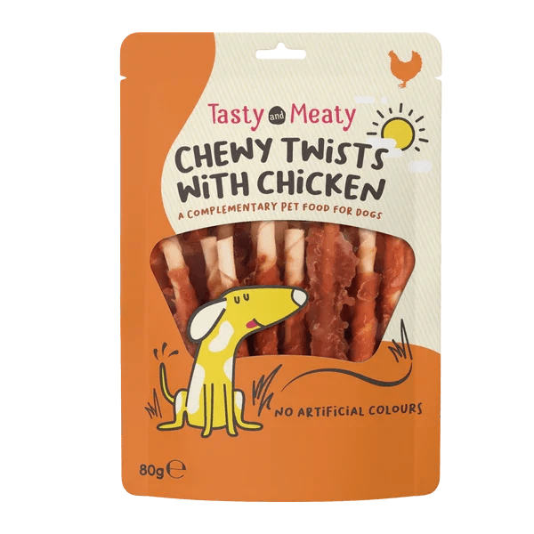 Tasty & Meaty Chewy Twists With Chicken 80g | Luxury Home Accessories | Heulog Glow