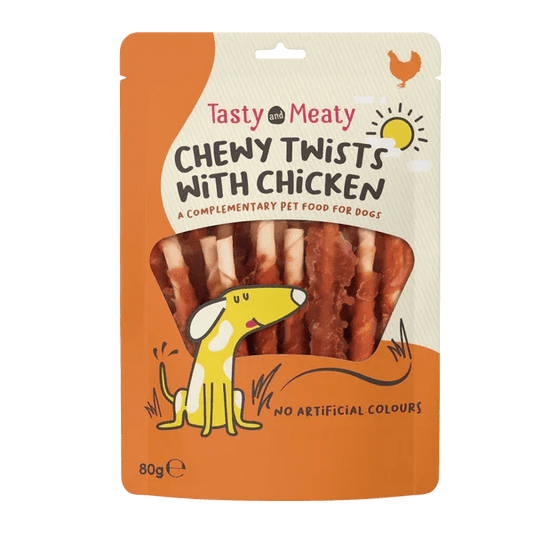 Tasty & Meaty Chewy Twists With Chicken 80g | Luxury Home Accessories | Heulog Glow